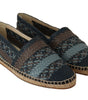 Dolce & Gabbana Blue Gray Slip On Buffalo Espadrille Shoes