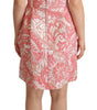 Dolce & Gabbana Pink Floral Jacquard Pleated Sheath Dress