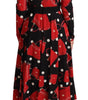 Dolce & Gabbana Black Sicily Bag Print Flared Midi Dress