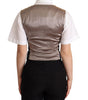 Dolce & Gabbana Black Jacquard Floral Waistcoat Vest Green