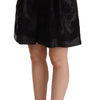 Dolce & Gabbana Short élégant en brocart de soie noir à fleurs