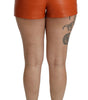 Pantalon chaud taille haute en cuir orange chic Dolce & Gabbana