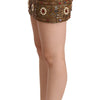 Dolce &amp; Gabbana Gold Embellished High Waist Mini Skirt