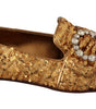 Dolce & Gabbana Élégantes ballerines dorées à paillettes et cristaux