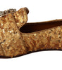 Dolce & Gabbana Élégantes ballerines dorées à paillettes et cristaux