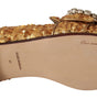 Dolce & Gabbana Élégantes ballerines dorées à paillettes et cristaux