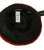 Dolce & Gabbana Red Bordeaux Fur Wide Brim Bucket  Hat