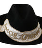 Dolce & Gabbana Elegant Black Lapin Wide Brim Panama Hat