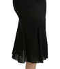 Dolce &amp; Gabbana Chic High Waist Black Silk Blend Skirt