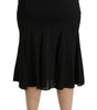 Dolce &amp; Gabbana Chic High Waist Black Silk Blend Skirt