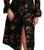 Dolce & Gabbana Black Floral Embroidered Jacket Coat