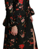 Dolce & Gabbana Black Floral Embroidered Jacket Coat