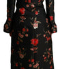 Dolce & Gabbana Black Floral Embroidered Jacket Coat