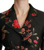 Dolce & Gabbana Black Floral Embroidered Jacket Coat