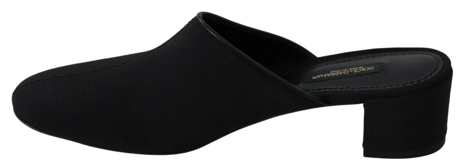 Dolce &amp; Gabbana Chic Black Grosgrain Slide Sandals