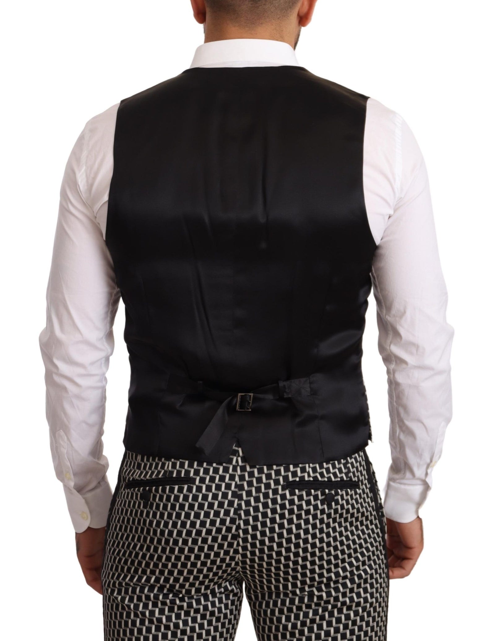 Costume trois pièces élégant à carreaux noirs Martini de Dolce & Gabbana
