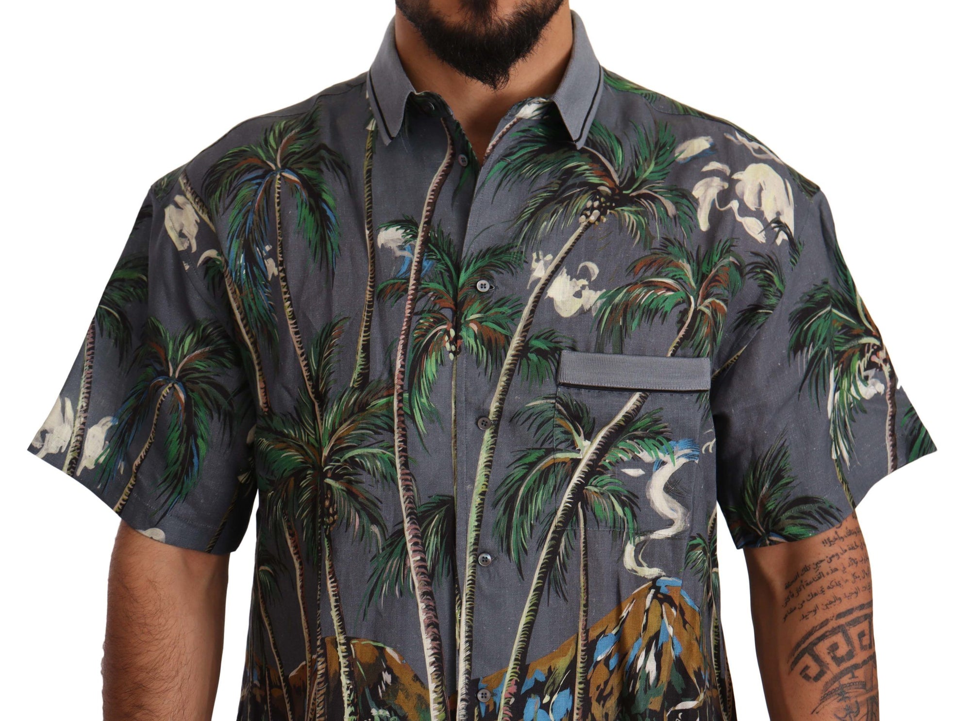 Chemise homme Dolce &amp; Gabbana Tropical Elegance en lin et soie