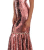 Dolce & Gabbana Pink Sequined Sheath Crystal Dress Gown