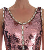 Dolce & Gabbana Pink Sequined Sheath Crystal Dress Gown