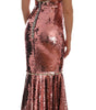 Dolce & Gabbana Pink Sequined Sheath Crystal Dress Gown