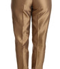 Dolce &amp; Gabbana Elegant Tapered Silk Trousers in Gold