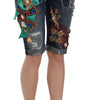 Dolce & Gabbana - Short en jean élégant à ornements jusqu'aux genoux
