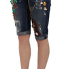 Dolce & Gabbana - Short en jean élégant à ornements jusqu'aux genoux