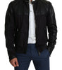 Dolce & Gabbana Black Nylon Full Zip Men Bomber Coat Jacket