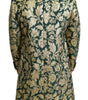 Dolce & Gabbana DOLCE & GABBANA Jacket SICILIA Green Gold Jacquard Long Coat