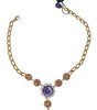 Dolce & Gabbana Elegant Gold Crystal Floral Charm Necklace