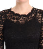Dolce & Gabbana Black Cotton Lace Mermaid Long Sleeves Dress