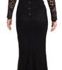 Dolce & Gabbana Black Cotton Lace Mermaid Long Sleeves Dress