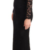 Dolce & Gabbana Black Cotton Lace Mermaid Long Sleeves Dress