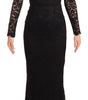Dolce & Gabbana Black Cotton Lace Mermaid Long Sleeves Dress