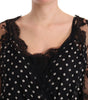 Dolce &amp; Gabbana Elegant Lace Floral Maxi Dress with Polka Dots