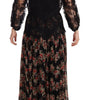 Dolce &amp; Gabbana Elegant Lace Floral Maxi Dress with Polka Dots