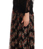 Dolce &amp; Gabbana Elegant Lace Floral Maxi Dress with Polka Dots