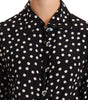 Dolce & Gabbana Black White Crystal Sequined Floral Dress