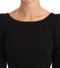 Dolce & Gabbana Black Wool Stretch Sheath Open Back Dress