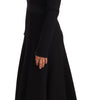 Dolce & Gabbana Black Wool Stretch Sheath Open Back Dress