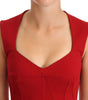 Dolce & Gabbana Red Sweetheart Sleeveless Midi Stretch Dress