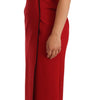 Dolce & Gabbana Red Sweetheart Sleeveless Midi Stretch Dress