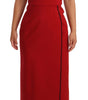 Dolce & Gabbana Red Sweetheart Sleeveless Midi Stretch Dress