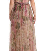Dolce & Gabbana Multicolor Floral Print Long Maxi Gown Dress