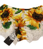 Dolce & Gabbana Sunflower Lace Lingerie Shorts - Silk Blend