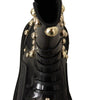 Dolce & Gabbana Black Leather Studded Combat Boots