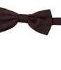 Dolce & Gabbana Elegant Brown Dot Pattern Silk Bow Tie