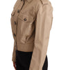 Dolce & Gabbana Beige Cropped Fitted Cotton Coat Jacket