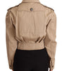 Dolce & Gabbana Beige Cropped Fitted Cotton Coat Jacket