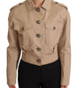 Dolce & Gabbana Beige Cropped Fitted Cotton Coat Jacket